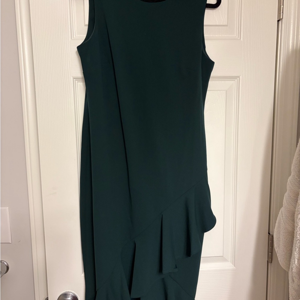 Calvin Klein Dark Green Asymmetrical Dress